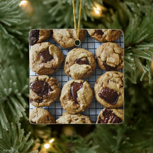 Chocolate Chip Cookies Ceramic Ornament (Tree)