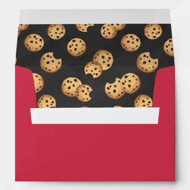 Chocolate Chip Cookies Chalkboard Birthday Party Envelope (Back (Bottom))