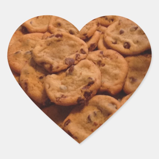 Chocolate Chip Cookies Heart Stickers (Front)