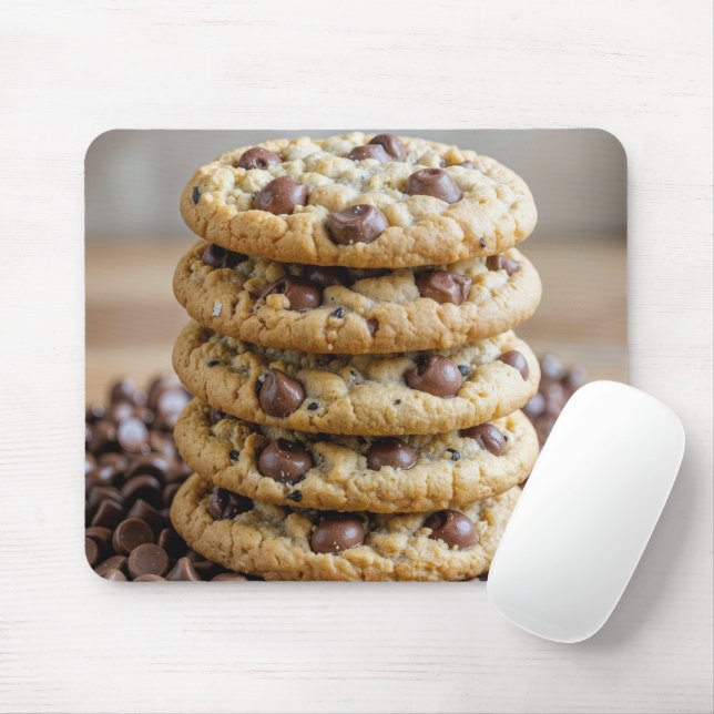 Chocolate Chip Cookies On Chocolate Morsels Mouse Mat (With Mouse)