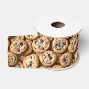 Chocolate Chip Cookies Pattern Baking Grosgrain Ribbon