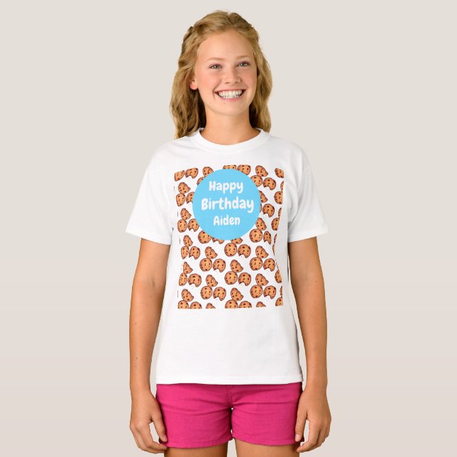 Chocolate Chip Cookies Pattern Balloon T-Shirt (Front Full)