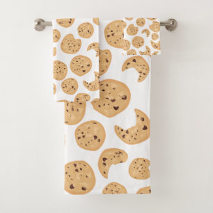 Chocolate Chip Cookies Pattern Bath Towel Set