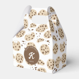 Chocolate Chip Cookies Pattern Birthday Party Favour Box