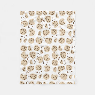 Chocolate Chip Cookies Pattern Fleece Blanket