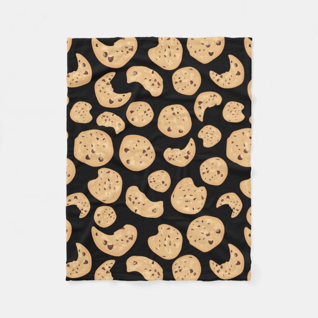 Chocolate Chip Cookies Pattern Fleece Blanket (Front)