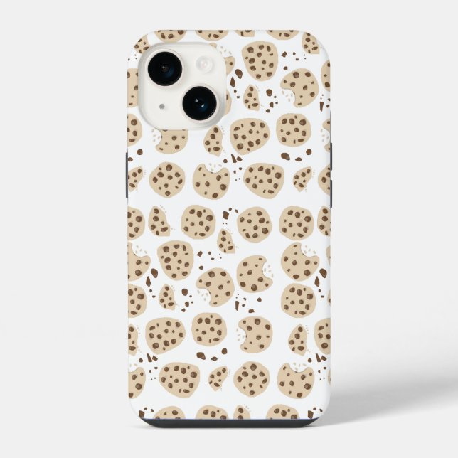 Chocolate Chip Cookies Pattern iPhone Case (Back)