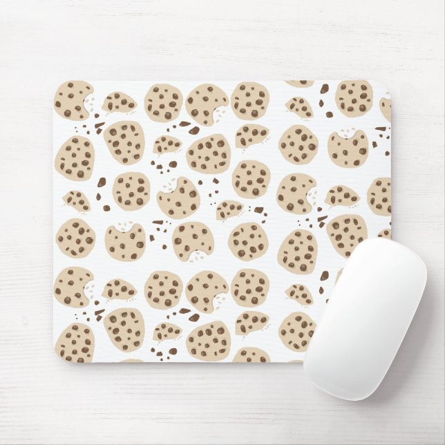 Chocolate Chip Cookies Pattern Mouse Mat (With Mouse)