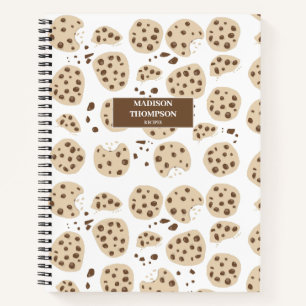 Chocolate Chip Cookies Pattern Recipes Cookbook Notebook