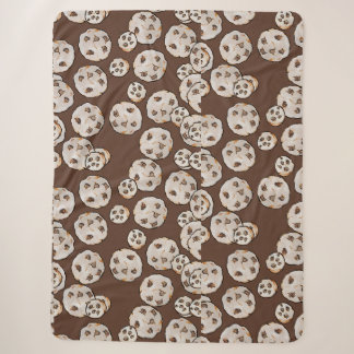 Chocolate Chip Cookies Pattern Sherpa Blanket