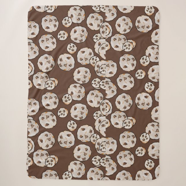 Chocolate Chip Cookies Pattern                     Sherpa Blanket (Front)