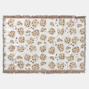 Chocolate Chip Cookies Pattern Throw Blanket