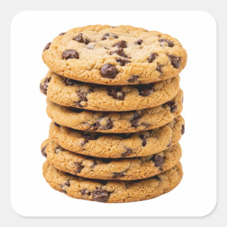 Chocolate Chip Cookies Stack Image Square Sticker