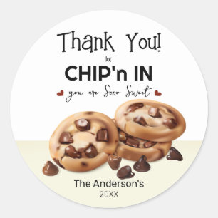 Chocolate Chip Cookies Thank You Classic Round Sticker