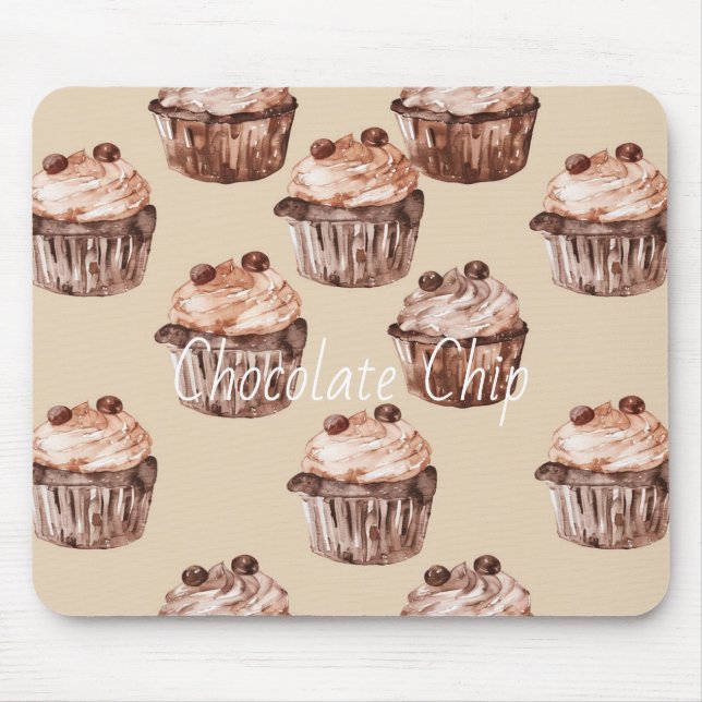 Chocolate Chip Cupcakes Mouse Mat (Front)