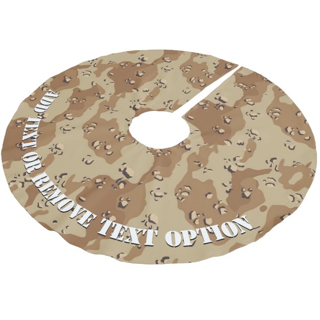 'Chocolate Chip' Desert Military Camouflage Brushed Polyester Tree Skirt (Angled)