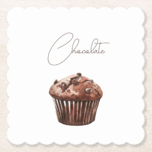 Chocolate Chip Muffin Cupcake Paper Coaster