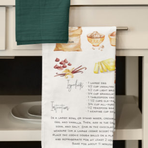 Chocolate Chip Oatmeal Cookie   Recipe Heirloom Tea Towel