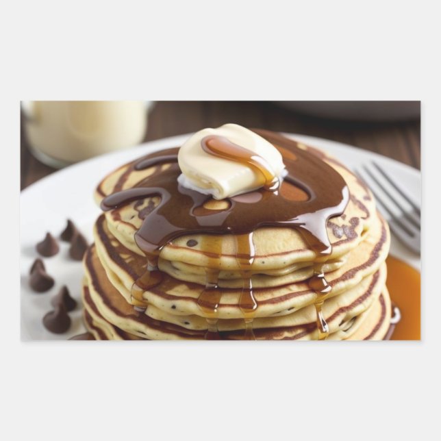 Chocolate Chip Pancakes Rectangular Sticker (Front)