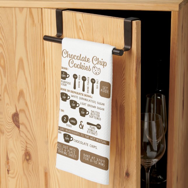 Chocolate Chip Recipe Kitchen Towel (Thirds Fold)