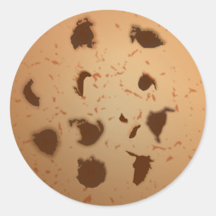 Chocolate chips cookie classic round sticker