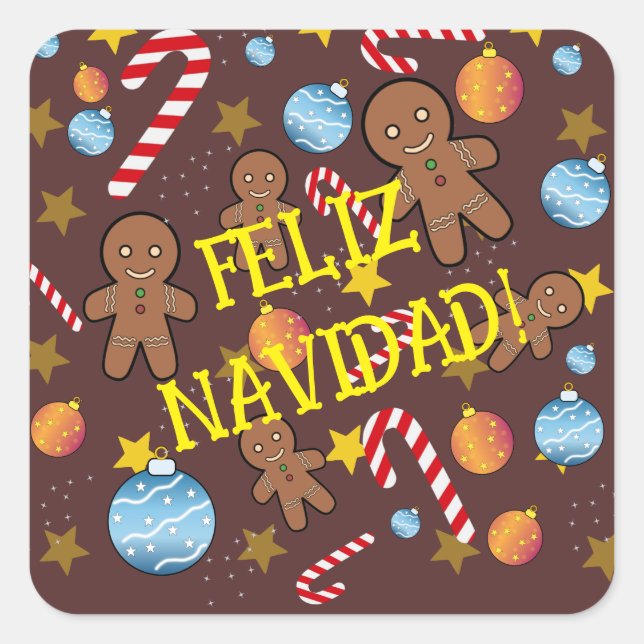 CHOCOLATE CHRISMAST PATTERN STYLE MOUSE PAD GIFT B SQUARE STICKER (Front)