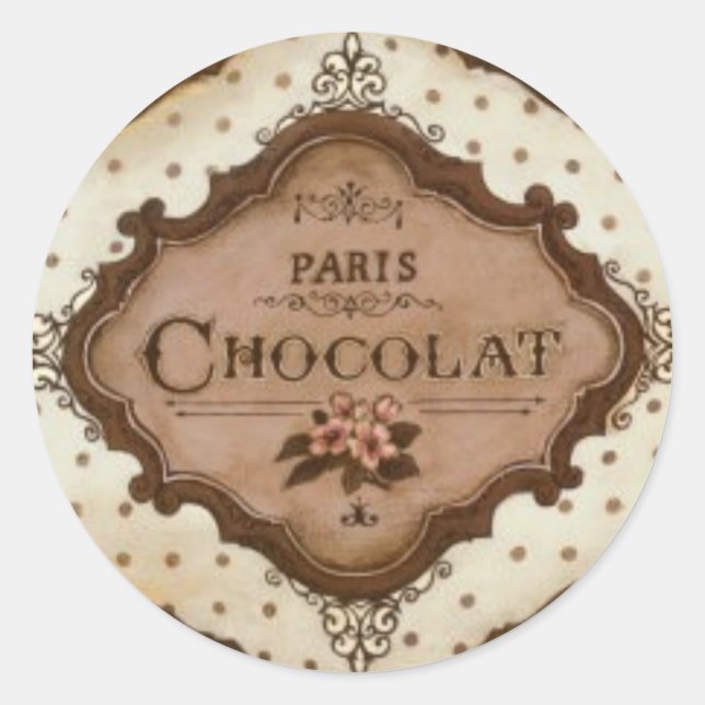 chocolate classic round sticker (Front)