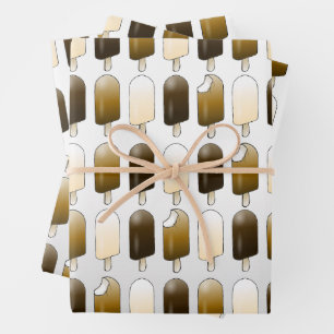 Chocolate Coated Ice Cream Bars Wrapping Paper Sheet