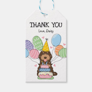 Chocolate Cockapoo Cavapoo Birthday Party Favour Gift Tags