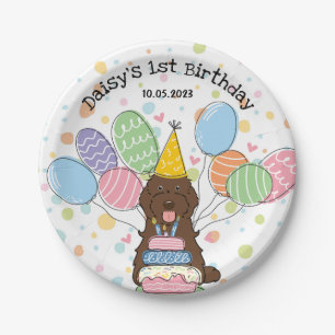 Chocolate Cockapoo Cavapoo Dog Birthday  Paper Plate