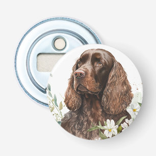 Chocolate Cocker Spaniel in Lilacs  Bottle Opener