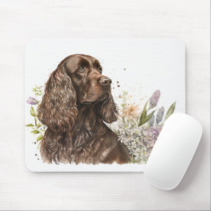 Chocolate Cocker Spaniel in Lilacs Mouse Mat