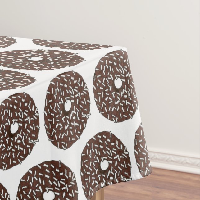 Chocolate Coconut Cake Doughnut Doughnut Breakfast Tablecloth (In Situ)