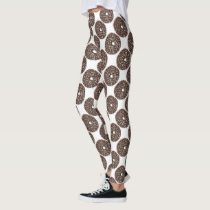 Chocolate Coconut Doughnut Doughnut Print Foodie F Leggings