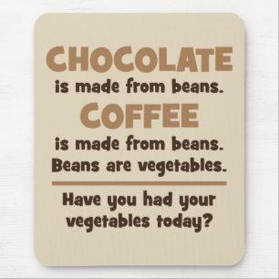 Chocolate, Coffee, Beans, Vegetables - Novelty Mouse Mat