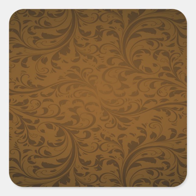 Chocolate Colour Background Square Sticker (Front)
