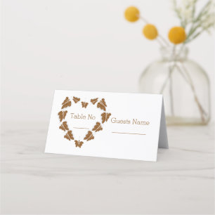 Chocolate Coloured Butterflies Design Wedding Place Card