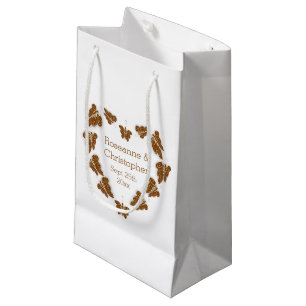 Chocolate Coloured Butterflies Design Wedding Small Gift Bag