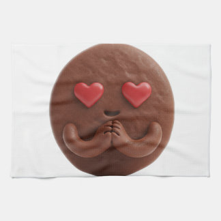 Chocolate Cookie in Love, Heart Eyes Tea Towel