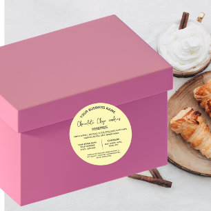 Chocolate cookies ingredients list  business  classic round sticker