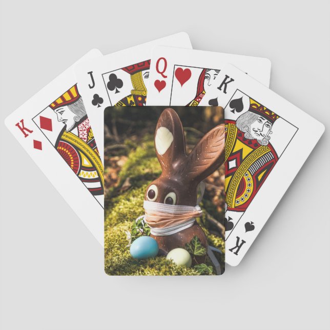 Chocolate Corona Easter Bunny Playing Cards (Back)