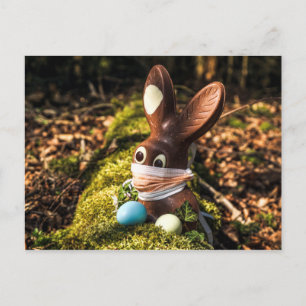 Chocolate Corona Easter Bunny Postcard