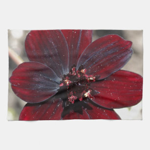 Chocolate Cosmos Flower Tea Towel