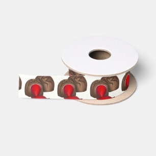 Chocolate Covered Cherry Cordial Valentine Ribbon Satin Ribbon