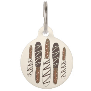 Chocolate Covered Dipped Pretzel Rods Sticks Salty Pet Tag