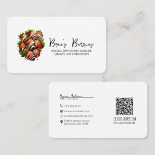 Chocolate Covered Dipped Strawberries Berries Business Card