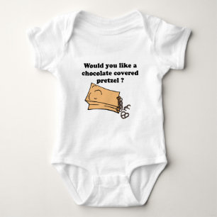 chocolate covered pretzels baby bodysuit