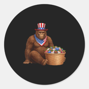 Chocolate Covered Strawberries Bigfoot 4th Of July Classic Round Sticker