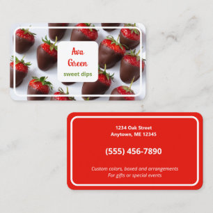 Chocolate-Covered Strawberries Business Card