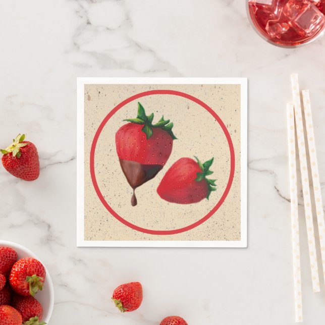 Chocolate Covered Strawberries  Napkin (Insitu)